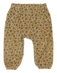 Béžové sametové tepláky s leopardím vzorem Nutmeg