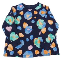 Tmavomodro-barevná mikina s leopardím vzorem Next