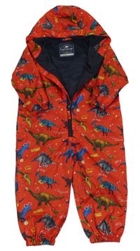 Červená šusťáková jarní kombinéza s diny a kapucí George