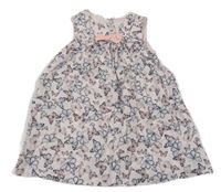 Světlerůžovo-modré šaty s motýlky a mašlí H&M
