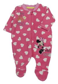 Růžový fleecový overal se srdíčky a Minnie George