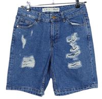 Dámské modré riflové kraťasy s prošoupáním Denim 