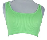 Dámský světlezelený žebrovaný crop top Primark 