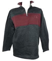 Pánská tmavošedo-vínová melírovaná pletená funkční mikina Atlas 