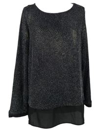 Dámské černé třpytivé volné triko Paco Boutique 