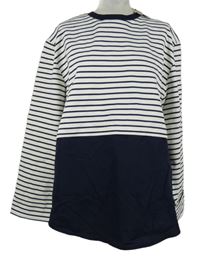 Dámská tmavomodro-bílá pruhovaná mikina Gallery 