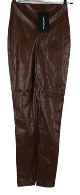 Nové - Dámské čokoládové vzorované koženkové tregíny PrettyLittle Thing