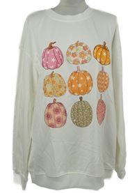 Dámská bílá mikina s dýněmi