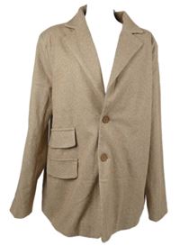 Nové - Dámský světleskořicový flaušový kabát PrettyLittle Thing