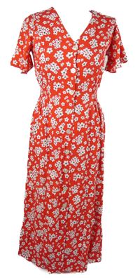 Dámské červené květované košilové šaty New Look 