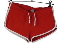 Dámské červené teplákové kraťasy s bílým lemem FB Sister 