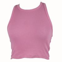 Dámský růžový žebrovaný crop top FSBN 