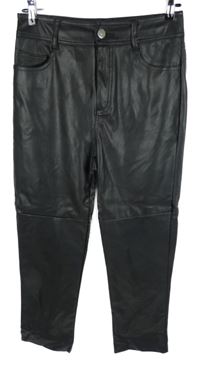Dámské černé koženkové slim kalhoty New Look 