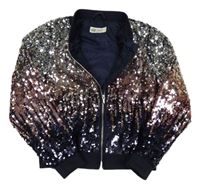 Tmavomodrá flitrovaná jarní bunda H&M