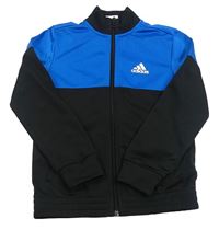 Modro-černá sportovní propínací mikina s logem Adidas