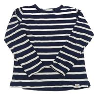 Tmavomodro-bílá pruhovaná lehká mikina H&M