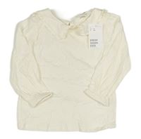 Smetanové triko s límečkem H&M