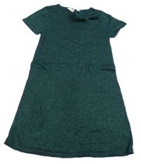 Zelené třpytivé svetrové šaty s mašlí H&M