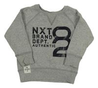 Šedá mikina s nápisem zn. Next