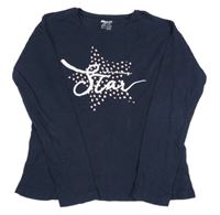 Tmavomodré triko s hvězdičkou a nápisem zn. Pepperts