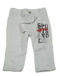 Nové- Bílé teplákové kalhoty s nápisem 