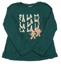 Tmavozelené triko s nápisem a perníčky 