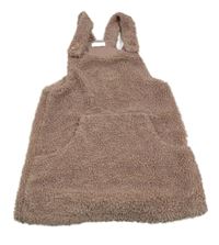 Světlerůžové huňaté podšité šaty Next