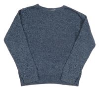 Tmavomodrý melírovaný svetr H&M