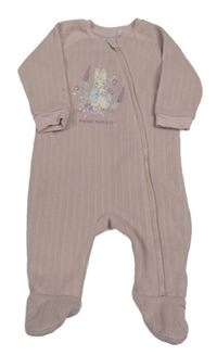 Světlerůžový fleecový overal s králíčkem TU