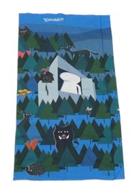 Modro-zelený vzorovaný nákrčník se zvířátky