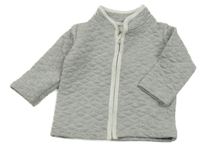 Světlešedá prošívaná propínací mikina 