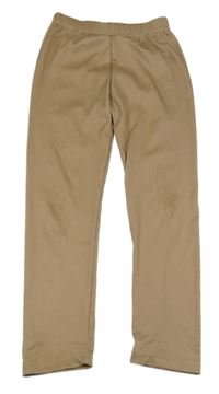 Béžové žebrované legíny