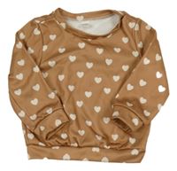 Hnědá mikina se srdíčky Shein