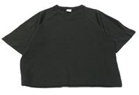 Černé oversize crop tričko Zara