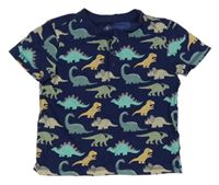 Tmavomodré tričko s dinosaury Manguun