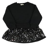 Černé teplákové šaty s flitry F&F