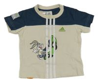 Béžovo-modré tričko s Looney Tunes Adidas