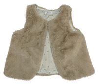 Béžová kožešinová podšitá vesta H&M