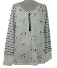 Dámská bílá tunika se srdíčky a proužky 