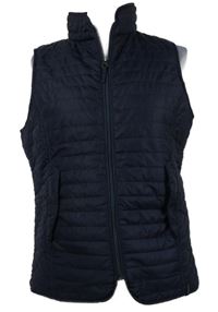 Dámská tmavomodrá funkční šusťáková prošívaná zateplená vesta Decathlon