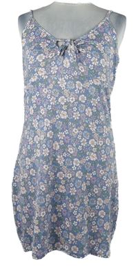 Dámské modré pruhované květované šaty Primark