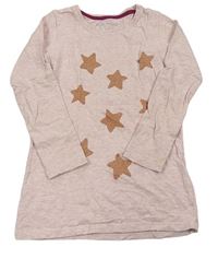 Světlerůžové melírované pyžamocé triko s hvězdami zn. Next