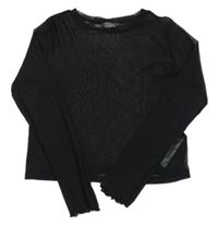 Černé tylové crop triko Primark 