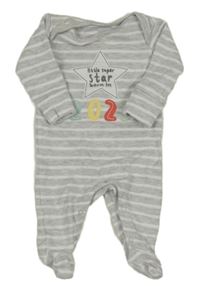 Šedo-bílý pruhovaný overal s nápisem F&F