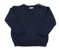 Tmavomodrý melírovaný svetr s 3D vzorem V by Very