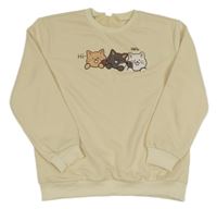 Béžová mikina s kočkami Shein