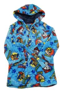 Modrý chlupatý župan s Paw Patrol a kapucí Matalan