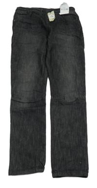 Nové - Černé melírované rifle s úpletovým pasem Primark