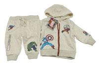 Nové - 2set - Béžová melírovaná tepláková souprava - Avengers Marvel