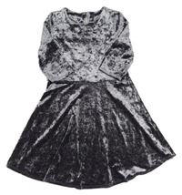 Břidlicové třpytivé sametové šaty Nutmeg 